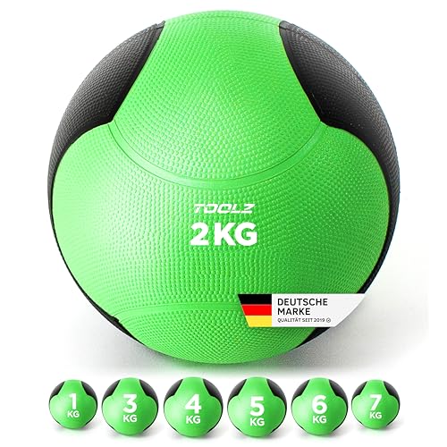 TOOLZ 2 kg Medizinball für effektives Krafttraining - Medicine Ball für das Schnellkraft-, Explosivkraft- und Kraftausdauertraining - 1-7 kg
