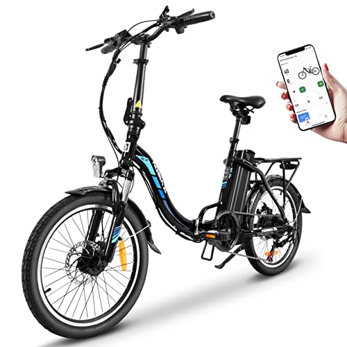 KAISDA klapprad e-Bike 20 Zoll Alu Mit 250W Motor 36V 12.5Ah Li-ion Akku Bis 100km Distanz, 7-Gang Shimano, Pedelec E-Citybike Mit Fahrradkorb E-Fahrrad Für Erwachsene -22kg (Schwarz)