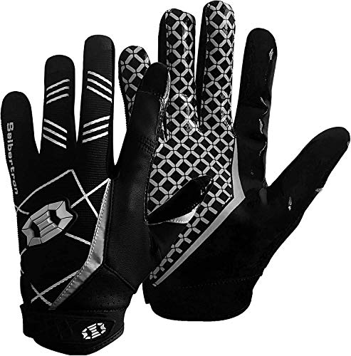 Seibertron Pro 3.0 Elite Ultra-Stick Sports Receiver/Empfänger Handschuhe American Football Gloves Jugend und Erwachsener Black L