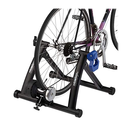 Relaxdays Rollentrainer Fahrrad, klappbarer Radtrainer für 26-28 Zoll Reifen, indoor, Magnetbremse, rutschfest, schwarz, 41 x 54,5 x 60 cm