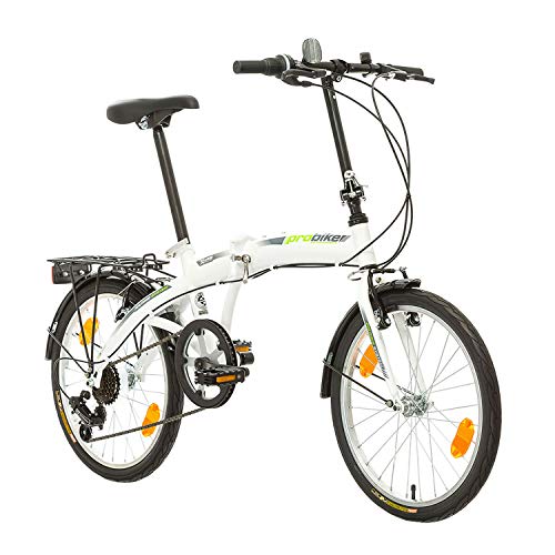 Multibrand, PROBIKE Folding 20 Klapprad Faltrad 20 Zoll, 310 mm, Folding City Bike, 6 Geschwindigkeit, Unisex, Vorne + Hinten Schutzbleche, Shimano, Komplett montiert (Grün)