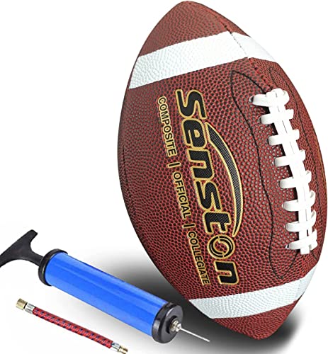 Senston American Football Size 9 Unisex-Youth Strapazierfähiges Komposit-Leder Sanfte Berührung Football Ball