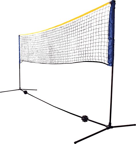 Schildkröt® Netzgarnitur Kombi, freistehendes Freizeit-Netz für Badminton, Street-Tennis und andere Sportarten, stufenlos höhenverstellbar von 0,75 m bis 1,55 m, Breite 3 m, 970994