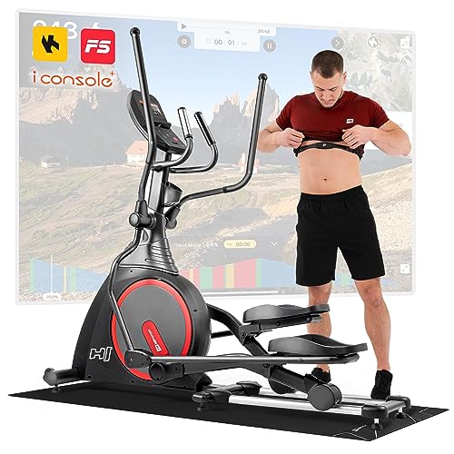 Hop-Sport Crosstrainer HS-300CF Spectre, Crosstrainer für zuhause mit 34 kg Schwungmasse, Ellipsentrainer für zuhause mit Brustgurt und Unterlegmatte