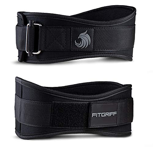 Fitgriff® Gewichthebergürtel V2 - Gewichtheber Gürtel für Damen und Herren - Bodybuilding, Krafttraining, Crossfit Training - Trainingsgürtel, Weightlifting Belt, Gym Workout (Full Black, L)