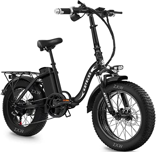 KETELES Klapprad E-Bike Elektrofahrrad 20 Zoll, 48V 35Ah Lithiumbatterie, Faltbares City E-Bike mit 4" Fettreifen, Hydraulische Bremse, für Erwachsene, Herren Damen. (KF9 35A)