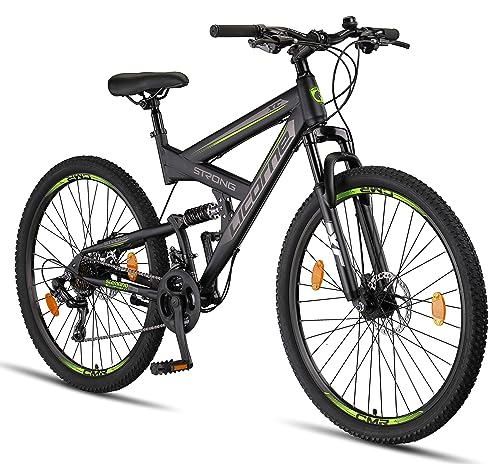 Licorne Bike Strong 2D Premium Mountainbike in 27,5 Zoll - Fahrrad für Jungen, Mädchen, Damen und Herren - Scheibenbremse vorne und hinten - 21 Gang-Schaltung - Vollfederung