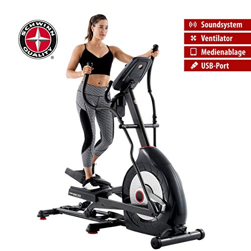 Schwinn Fitness Ellipsentrainer 430i, mit manueller Steigungsverstellung (Berglauf), DualTrack Displays, Mediahalterung