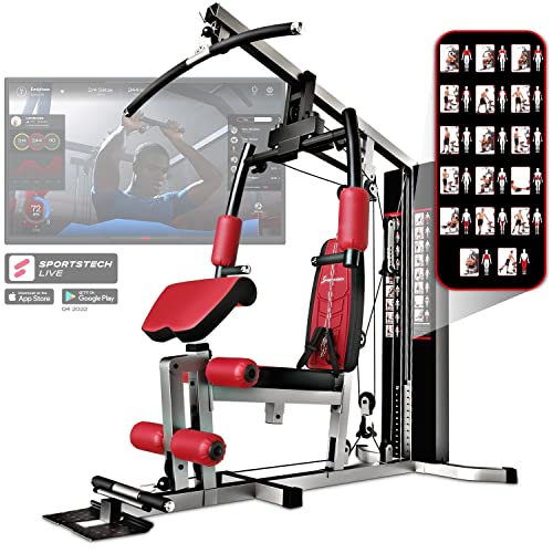 Sportstech Einzigartig Premium Kraftstation HGX100/HGX200 für unzählige Trainingsvarianten Multifunktions-Homegym mit Stepper, Fitnessstation aus Eva Material für Zuhause- Robuste Konstruktion