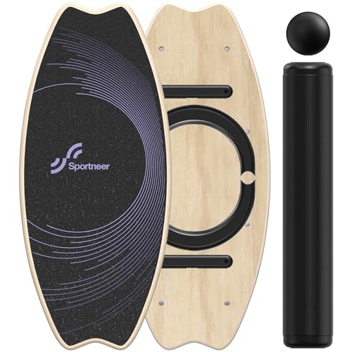 Sportneer Balance Board Holz, Indoorboard Skateboard, Indoor Surfboard Trickboard und Gleichgewichtsboard für Erwachsene