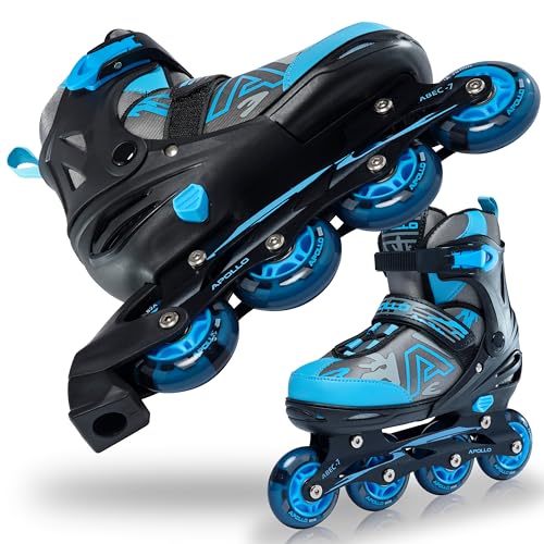 Apollo Champion, größenverstellbare Inliner für Jungs und Mädchen ab Größe 31, für Damen und Herren bis Größe 42, hochwertige Inline Skates für Kinder und Erwachsene mit LED Rollen