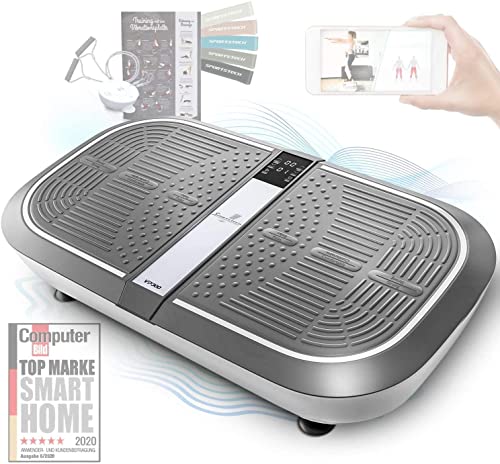 Sportstech 2in1-Vibrationsplatte 3D Massage & Fitness zuhause |Massagegerät mit Wärme (40 °C) gegen kalte Füße | Rüttelplatte für Sport & Abnehmen schnell + Fernbedienung & LED-Display | VX350