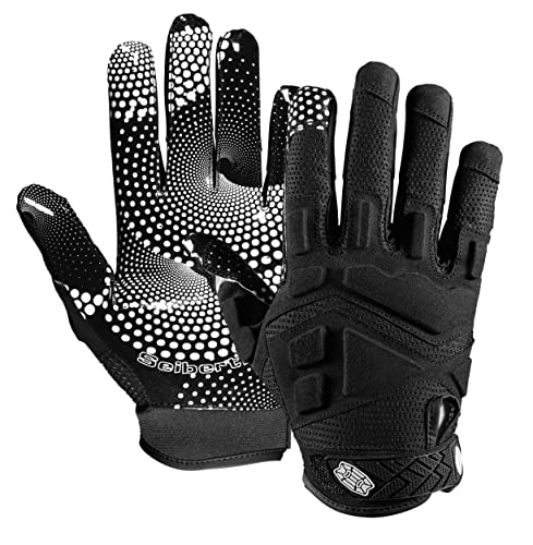 Seibertron G.A.R.G 2.0 Gel Filled Patentiert Anti-Impact Ultra-Stick Football Sports Receiver/Empfänger Handschuhe Gloves Adult Black L