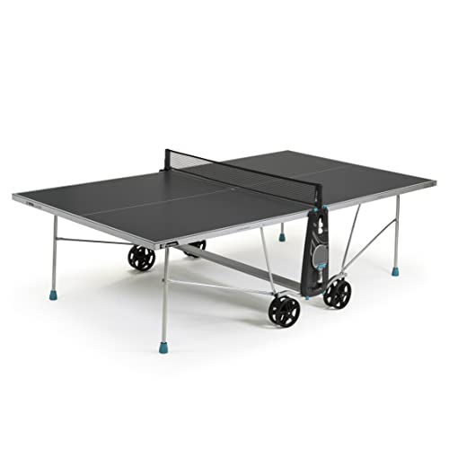Cornilleau 100X Outdoor Tischtennisplatte - Klappbar - Wetterfest - Tischtennistisch für draußen - Grau