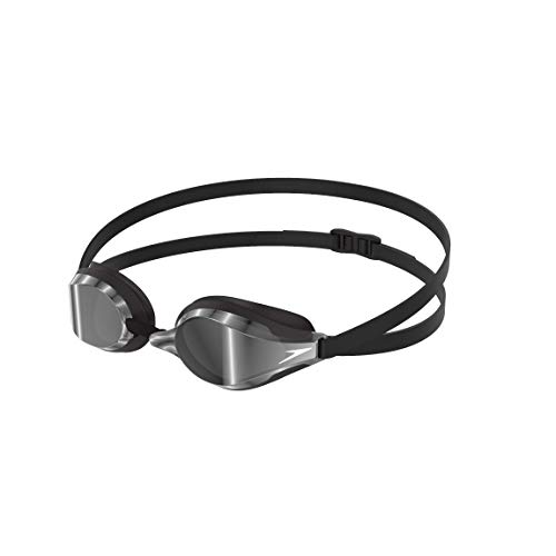Speedo Fastskin Speedsocket 2 Schwimmbrille, bequeme Passform, Anti-Fog-Gläser, schwarz und silber, Erwachsene Unisex Größe