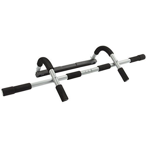 Ultrasport 4-in-1 Upper Body Workout Bar / Door Bar / Exercise Bar / Doorway Pull Up Bar - Silver/B, Grau, schwarz, 60-100cm