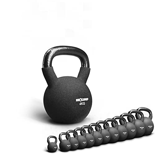 NEOLYMP Kettlebell/Kugelhantel aus Gusseisen mit Neoprenbeschichtung (S/4kg)
