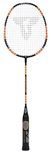 Talbot Torro Lern-Badmintonschläger ELI Advanced, reguläre Schlägerlänge 66,5cm, Lerngriff, Iso-Kopf, ideal für Spieler ab 10 Jahren bis zu Erwachsenen, schwarz-gelb-orange, 419615