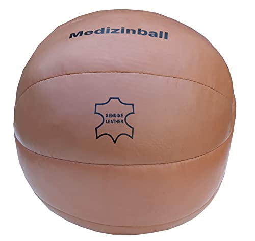Lisaro Original Medizinball aus Echtleder – Superqualität, Vintage Retro Look, Gymnastik/Fitness Ball, Vollball Gewichtsball, Slamball, Gewichtsbälle in, 1kg, 1,5kg, 2kg, 3kg, 4kg, 5kg