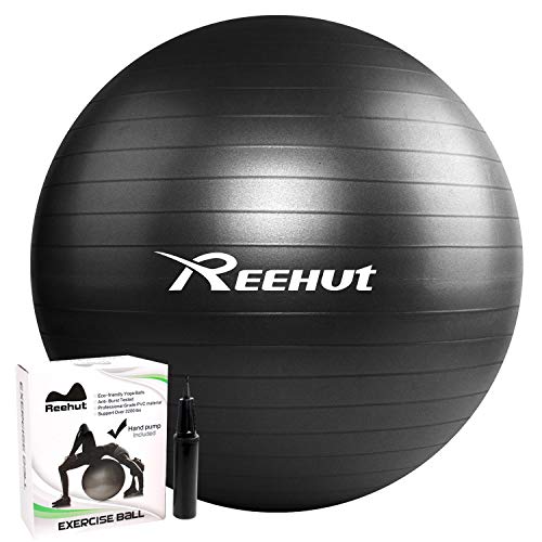 REEHUT Gymnastikball Sitzball Yoga Ball Pilates Ball Fitnessball Anti-Burst inkl Pumpe mit Belastbarkeit bis zu 500kg Core-Training Fitness…