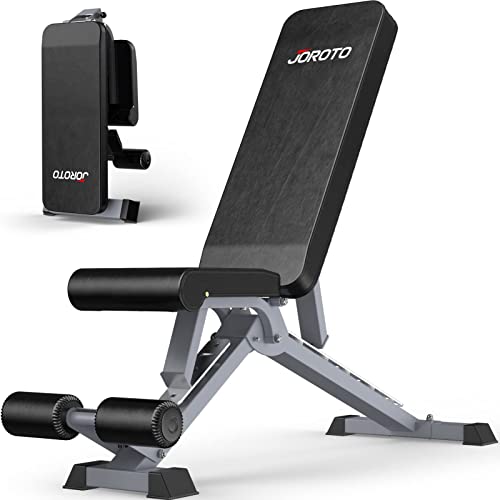 JOROTO MD60 Verstellbare Hantelbank Klappbare Trainingsbank Schrägbank mit 1,5 mm verdickter Stahl für Zuhause