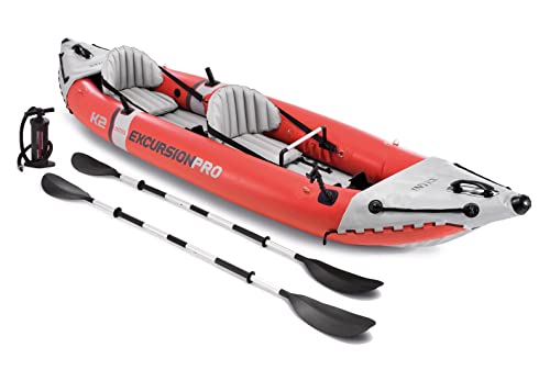 Intex Excursion Pro Kayak, Super Tough Laminate with Oars and Pump, 384x94x46cm, Multi-Coloured