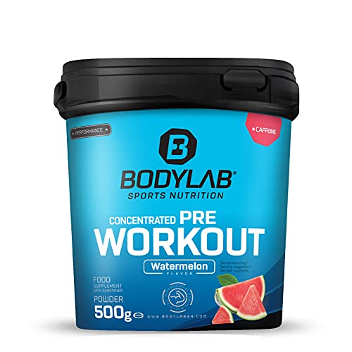 Bodylab24 Concentrated Pre-Workout Booster Wassermelone 500g, Energy-Booster mit Kreatin, Beta-Alanin, Arginin, Niacin und Koffein im optimalen Verhältnis für mehr Power und Energie im Training