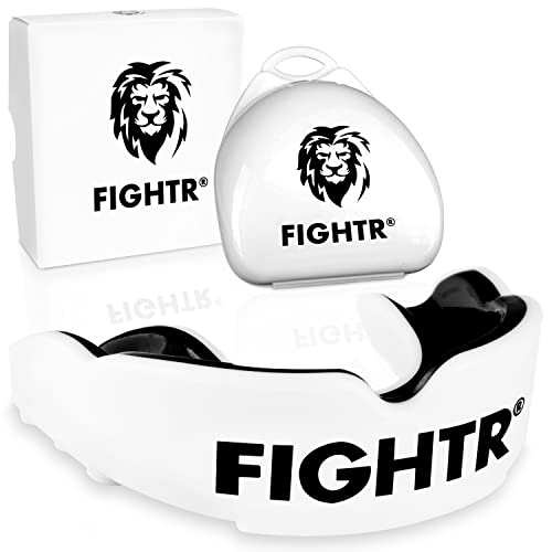 FIGHTR® Premium Mundschutz - ideale Atmung & leicht Anpassbar | Sport Zahnschutz für Boxen, MMA, Muay Thai, Hockey & Kampfsport | inkl. Hygiene Box