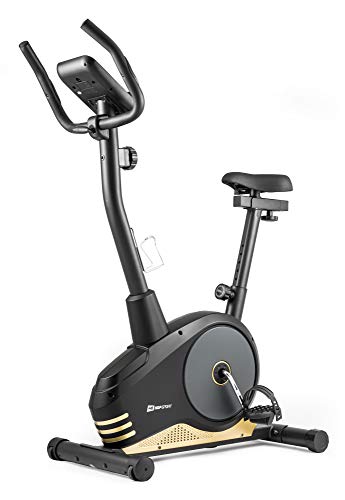 Hop-Sport Spark Heimtrainer Fahrrad - Fitnessgerät für Zuhause mit Pulssensoren & Computer, 8 Widerstandsstufen, Schwungmasse 9 kg - Fitnessbike für EIN max. Nutzergewicht von 120kg
