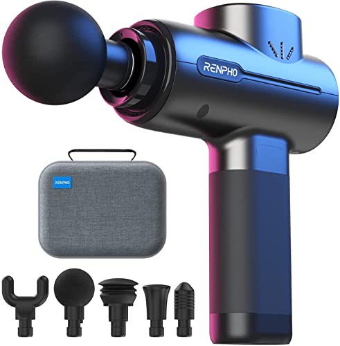 Massagepistole Massage Gun, RENPHO Massagepistole bis zu 3200U/min Massage Gun Massagegerät mit 2500mAh Akku und USB C Ladeanschluss zur Linderung von Muskelschmerzen, Schwarz