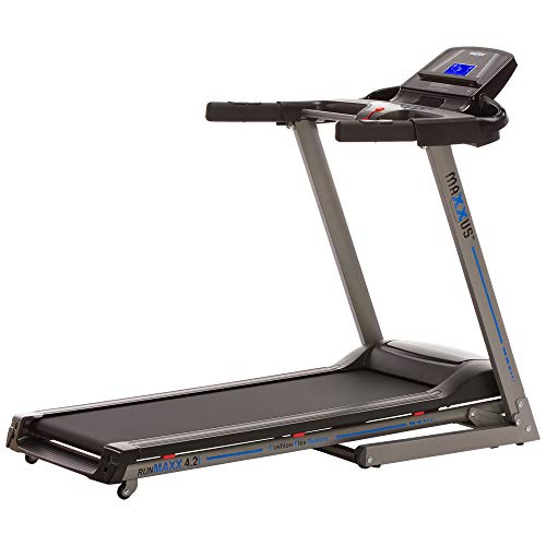 MAXXUS Laufband RunMaxx 4.2i - Klappbar, BMI Berechnung, Elektrisch, 36 Programme, 16 km/h, 13 Stufen, 110kg, LCD, Tablethalterung, Bluetooth - Treadmill, Heimtrainer für Zuhause, Fitness