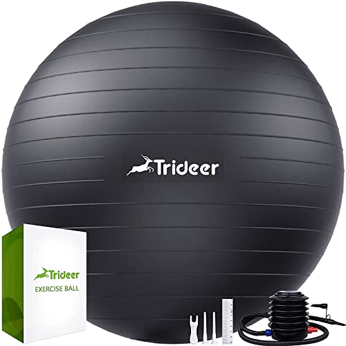 Trideer Dicker Gymnastikball, Anti-Burst Pilates Ball, 45-85 cm sitzball büro，für Balance, Yoga als Fitness Kleingeräte und Balance Stuhl im Gym-Home-Büro