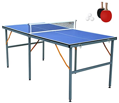 NORTHERN STONE Mittelgroßes Tischtennisspiel-Set – tragbares Tischtennisspiel für den Innen- und Außenbereich mit Netz, 2 Tischtennisschlägern und 3 Bällen