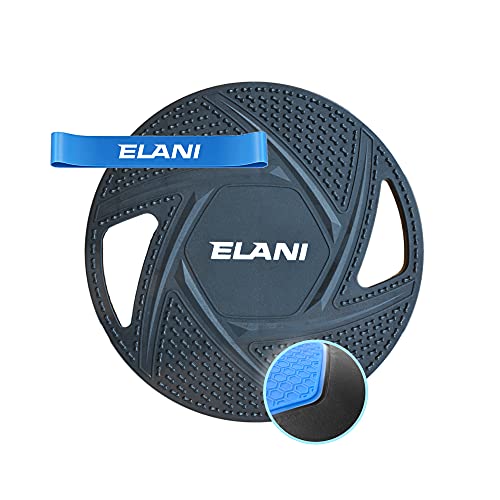 ELANI Premium Balance Board | inkl. Fitnessband & Sportübungen | robuster, rutschfester Ganzkörpertrainer | Balanceboard als Gleichgewichtstrainer | Wackelbrett zur Steigerung von Balance & Fitness