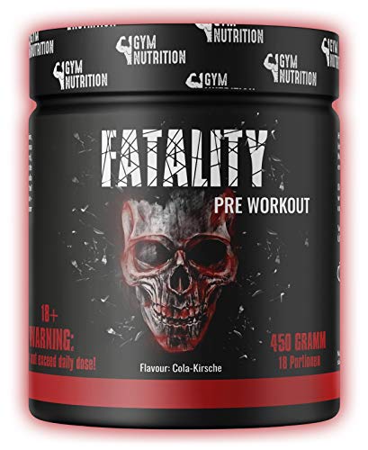 FATALITY - Ultra Hardcore Booster Pre workout - Pulver - 2020 USA Matrix - ATP + L-Arginin + Citrullin + Beta Alanin + Koffein 450g Cola Kirsche Geschmack