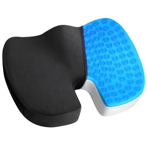 Sitzkissen Orthopädisch, Ergonomisches keilkissen mit Gel-Schicht für mehr Sitzkomfort, Prämie Memory Foam Sitzkissen für zur Steißbein-Entlastung für Büro,Rollstuhl & Auto ​(2 abwaschbarer Bezug)