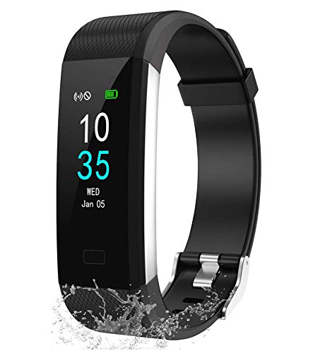 LEBEXY Fitness Armband Wasserdicht IP68 | Fitness Tracker Uhr | Smartwatch Schrittzähler Aktivitätstracker | Kalorienzähler Sportuhr eingebautes GPS, S2-Version, Schwarz