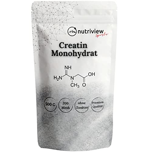 Creatin Monohydrat Pulver 500 g - Reines Ultra Mikronisiertes Kreatin Monohydrat - Hochdosiert für 150 Portionen - Optimale Löslichkeit - Meshfaktor 200 - Vegan -Ohne Zusätze - Pure Creatine Powder