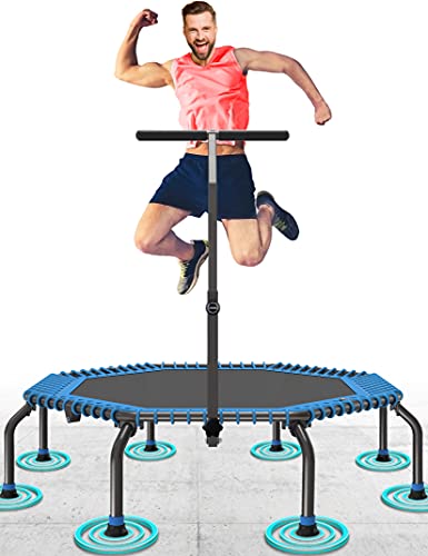 50' Fitness Trampolin Max. Laden Sie 250lbs Einfache Installation Klappbar Mini Trampoline für Kinder Indoor Zuhause Jumping