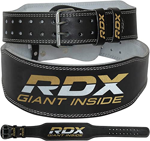 RDX 4” Gewichthebergürtel Leder | Fitness-Gürtel Geeignet Für Bodybuilding, Gewichtheben & Krafttraining | Rückenunterstützung Trainingsgürtel Powerlifting Gym Weightlifting Belt , Schwarz