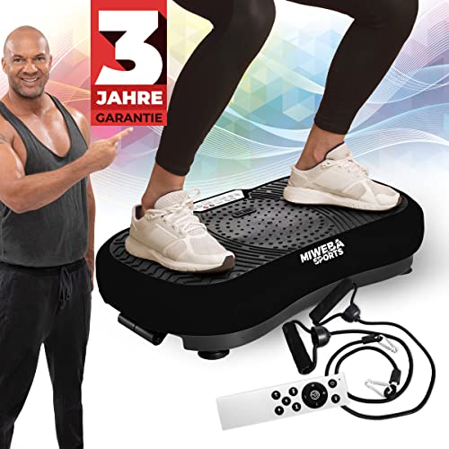 Miweba Sports Fitness 2D Vibrationsplatte MV100-3 multidimensionale Vibrationszonen - Oszillierend - 250 Watt - Unterstützt Abnehmen - Fettverbrenner - Bauchtrainer (Schwarz)