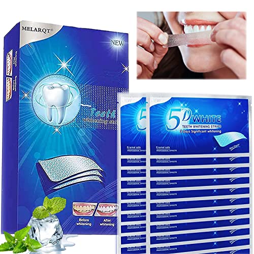 Teeth Whitening Strips, Bleaching Zähne, Zahnaufhellung Whitening Strips Bright White Teeth zu Einfachen Aufhellen der Zähne Holen Sie Sich Schnell Weißere Zähne