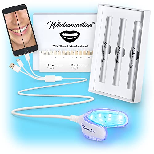 Whitesensation Zahnaufhellung Set für weiße Zähne DAS ORIGINAL - All in One Zahnbleaching Set - Zähne Bleaching Set zum Zähne aufhellen - Teeth Whitening Kit (Basic Set)
