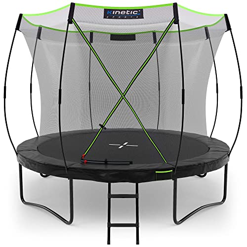 KINETIC SPORTS Trampolin Outdoor 305 cm 'Ultimate Pro' – TÜV GS-geprüft, Designed in Germany, Fiberglas Netzstangen, AirMAXX Technologie, Premium Gartentrampolin Kindertrampolin, Schwarz