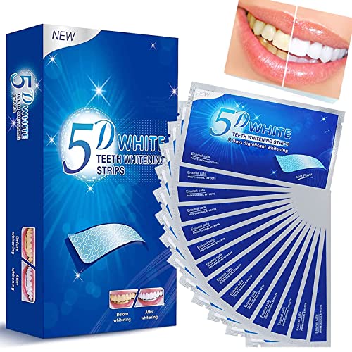 MELARQT Zahnaufhellung White Stripes Zähne, Teeth Bleaching Strips für WeiÃŸe Zähne, 28 Streifen Zähne Aufhellen, Non Sensitive Zahnbleaching Entfernt Gelbe Schwarz Rauchflecken Zähne
