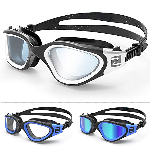 Schwimmbrille Taucherbrille mit Etui AF-1800m Antibeschlag UV-Schutz weiß-blau 